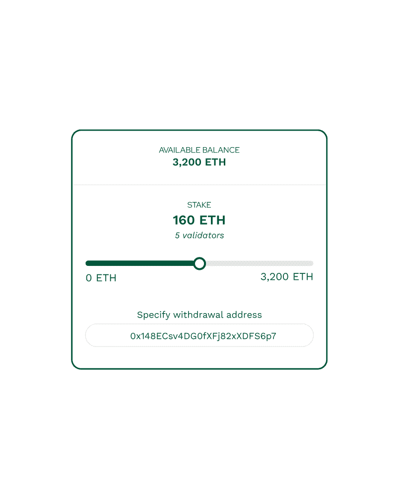 Snapshot of staking amount selection